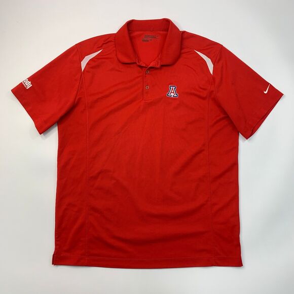 Nike Arizona Wildcats Polo Shirt Mens XL Extra Large Red DriFit Performance Golf - Picture 2 of 12